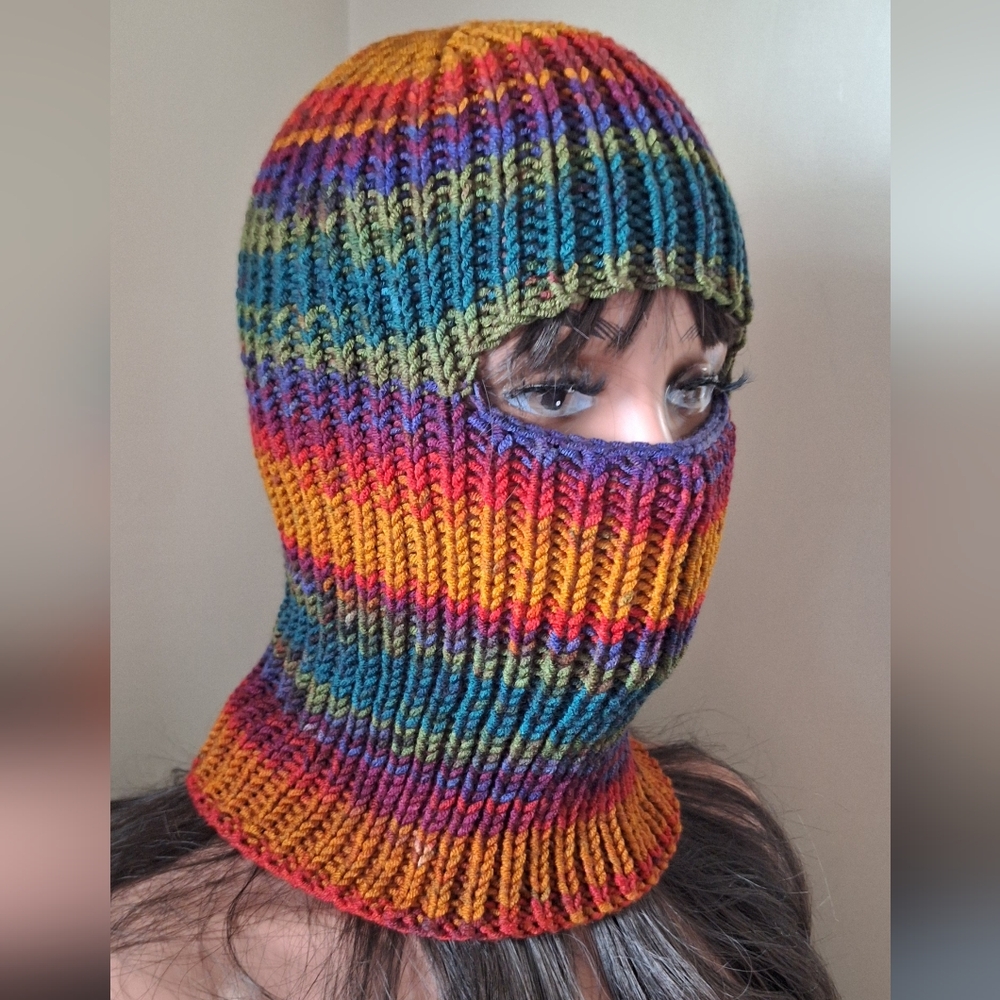 Multicolor Striped Knit Balaclava - Picture 4 of 8